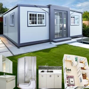 20ft 2 room tiny homes to live in for adults prefab unfoldable house casas prefabricadas para vivir small foldable container house kit mobile modular guest house for sale,bathroom toilet kitchen