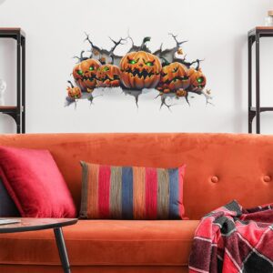 TUOKING Halloween Wall Decals Ghost Pumpkin Wall Stickers Removable Window Murals Peel and Stick Halloween Wall Decoration Party Decor(fun-g16)