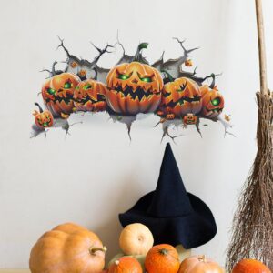 TUOKING Halloween Wall Decals Ghost Pumpkin Wall Stickers Removable Window Murals Peel and Stick Halloween Wall Decoration Party Decor(fun-g16)