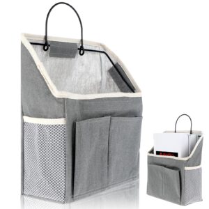 11.4 x 8.66 inch wall hanging storage bags for organizing, wall hanging organizer bags with pockets, wall organizer storage wall hanging organizer basket for dorm kitchen bathroom bedroom office, gray