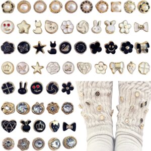 charms for socks 120pcs random pearl brooch buttons rhinestone brooch pins button covers for women junk sock jewelry charms pins for shoes sneakers sambas shirt hat clothing decorative safety button