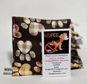 nopee dog marking prevention - indoor - permanent - effective solution - stops dogs from marking or peeing -eliminates a dog's urge to mark - put bag down and your problem is solved! (brown(paws))