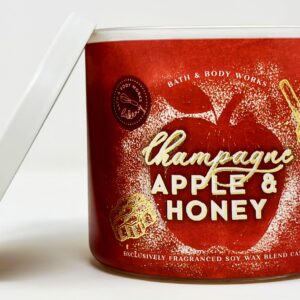 Bath + Body Works Champagne Apples and Honey Candle - Crisp Apples + Sparkling Champagne + Sweet Honey - 3 Wick Scented Candle for Fall - 14.5 Ounces - Fall Candles, 2024.