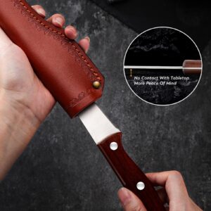 TAN REN 7.5 Inch Chinese Cleaver Knife and 7 Inch Boning Knife for Meat Cutting, High Carbon Steel Butcher Knife, Stainless Boning Knives with Sheath