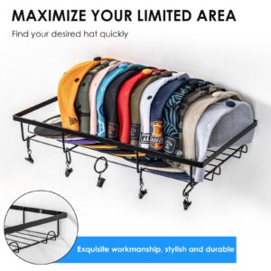 Forzacx Hat Stand for Baseball Caps Display and Organizer 2 Pack, Holds Up to 50 Caps, Space-Efficient, Exquisite and durable, Stylish Decor Piece for Closet, Bedroom, Dresser (Black)