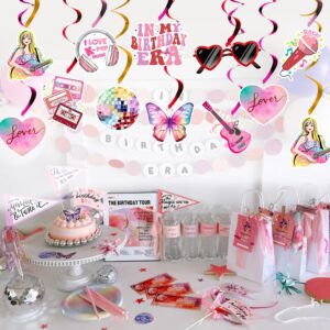 20pcs Birthday Party Decorations Singer Theme Party Supplies Hanging Swirls for Girls Birthday Decorations