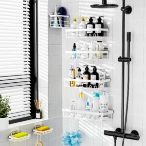 Moforoco Silver 7 Pack Shower Organizer Caddy (White)