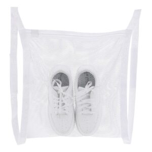 shoe washing machine bag laundry shoe bag mesh laundry bag sneaker dry bag with strap and zipper sneaker laundry dryer bag for clothing shoes reusable bag tool laundry accessories 16.3 x15.9 inch