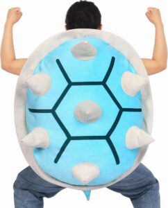 30 inch wearable turtle shell pillows, giant tortoise plush pillow turtle shell gift stuffed animal costume plush toy funny dress up, creative gifts for adlut kids birthday home decor (blue)