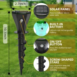 Solar Powered Mole Repellent Stakes Outdoor Ultrasonic Snake Groundhog Gopher Vole Chipmunk Repeller Sonic Deterrent Spikes Device for Lawns and Yard Waterproof - No Poison Killer Traps, Black 8 Pack