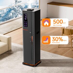 2.64Gal Humidifiers for Bedroom Large Room, Warm and Cool Mist up to 500ft², Top Fill Diffuser Ambient Light, 3 Mist Modes, 24H Timer,35dB Quiet Humidifier for Home Office Plant