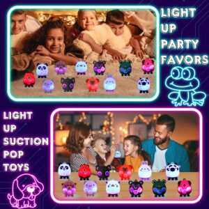 12 PCS Light Up Party Favors for Kids,3D Animal Pop Toys,Goodie Bags Stuffers for Kids,Pinata Stuffers Carnival Prizes,Fidget Toys Bulk,Prize Treasure Box Toys for Classroom,Suction Toys for Toddlers