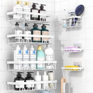 moforoco silver 7 pack shower organizer caddy (white)