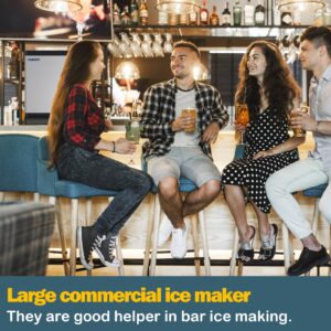 YAAKOV Commercial ice Machines 550LBS/24H with 400LBS Bin Commercial Ice Maker Machine 22" Air Cooled Clear Cube Ice for Restaurant Bar, 110V Dic nie sowim