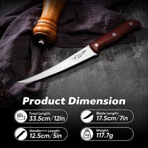 TAN REN 7.5 Inch Chinese Cleaver Knife and 7 Inch Boning Knife for Meat Cutting, High Carbon Steel Butcher Knife, Stainless Boning Knives with Sheath