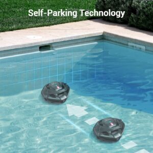 AIPER Cordless Robotic Pool Cleaner, Pool Vacuum with Dual-Drive Motors, Self-Parking, Perfect for Above-Ground Flat Pool up to 40 Feet, Lasts 90 Min, Grey