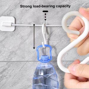 6 Pack Secure and Quiet Plastic S Hooks Rack Hanger S Shaped Hooks Hanging Flexible Neck for Easy Twist and Lock Rust-Free Non Slip for Kitchen Bathroom White (Clip-Large (3.5 inch))