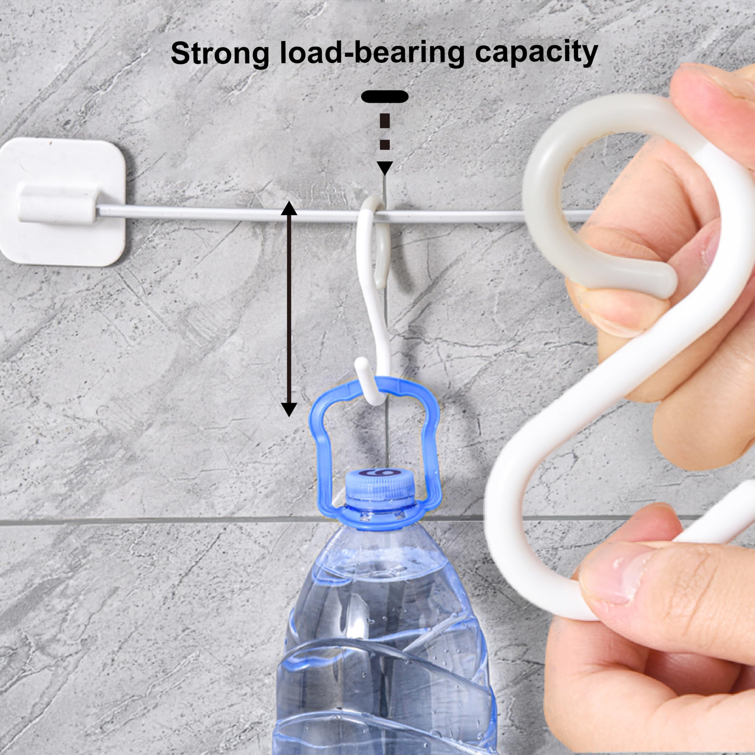 6 Pack Secure and Quiet Plastic S Hooks Rack Hanger S Shaped Hooks Hanging Flexible Neck for Easy Twist and Lock Rust-Free Non Slip for Kitchen Bathroom White (Small (2.4 inch))