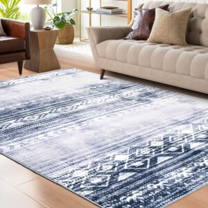 RUGICI Area Rugs 4x6,Washable Area Rug for Living Room,Ombre Low Pile Rug,Non-Slip Non-Shedding Bedroom Rug,Indoor Modern Carpet for Bedroom Kitchen Dining Room Home Decor, Grey