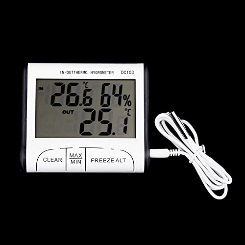 EAJORN Temperature Humidity Detector Indoor Outdoor LCD Display Electronic Humidity Temperature Meter Gauge