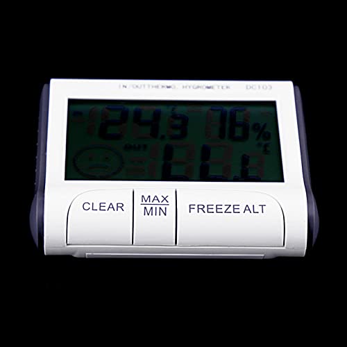 EAJORN Temperature Humidity Detector Indoor Outdoor LCD Display Electronic Humidity Temperature Meter Gauge