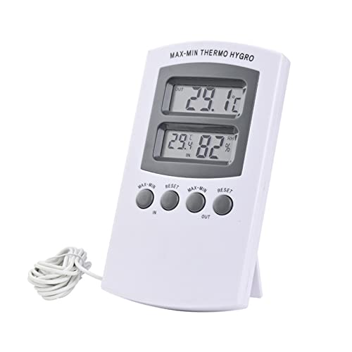 Indoor Outdoor Thermometer Hygrometer LCD Display Easy to Read Gauge for Home Bedroom Office Equipment Tool