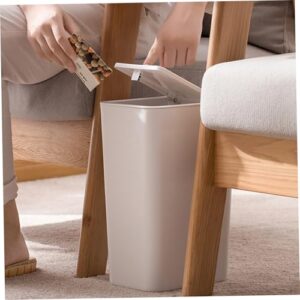 Hperu Bathroom Bin Bathroom Bin 9.1 L Small Trash Can White Waste Paper Bin with Lid Top Press Slim Garbage Can for Home Office Bedroom Kitchen,Rubbish Bin,Kitchen Bin