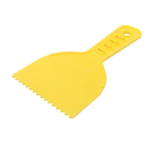 JianLing 3PCS Plastic Sharp Tooth Scraper Yellow Cleaning Wallpaper Scraper Glass Panel Scraper Stain Scraper Wall DIY Texture Pattern Comb Tool for Scraping Plaster Wall Paste Porcelain Tile