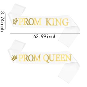 Guqqeuc 2 PCS Prom King and Prom Queen Sashes Graduation Prom Party Sashes for Women Men Grad Party Supplies Bachelorette Party Accessories for Bride Groom