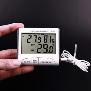 EAJORN Temperature Humidity Detector Indoor Outdoor LCD Display Electronic Humidity Temperature Meter Gauge