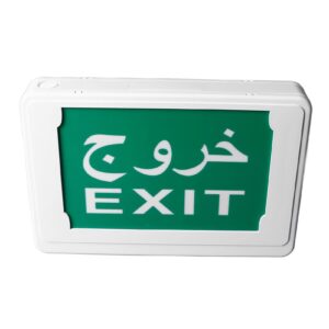 green led exit indicator light, wall mounted emergency exit sign with built,in battery, ac85,265v, ideal for safety in corridors and stairwells