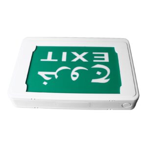 Green LED Exit Indicator Light, Wall Mounted Emergency Exit Sign with Built,in Battery, AC85,265V, Ideal for Safety in Corridors and Stairwells