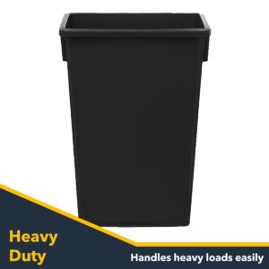 Pack of 2 Black 23 Gallon Slim Waste Bin with Dolly, Heavy-Duty Wheeled Trash Can, Commercial Rolling Recycle Container, Durable Plastic Garbage Can for Offices, Homes, Kitchens, Restaurants