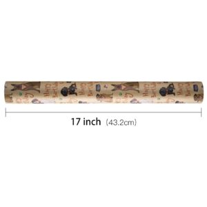 RUSPEPA Kraft Wrapping Paper Roll - Mini Roll - Happy Birthday Dogs Design Great for Kids' Birthday, Boys' Birthday Party and More - 17 Inches X 16.5 Feet