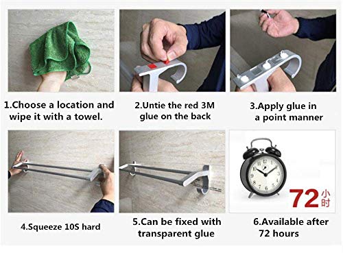 Towel rackTowel Rack Simple Towel Rack Bathroom Punch-Free Thickened Aluminum Towel Rack Kitchen Hanging Rod Load-Bearing Rust-Proof Towel Rail - A/40cm Bath Towel Rack