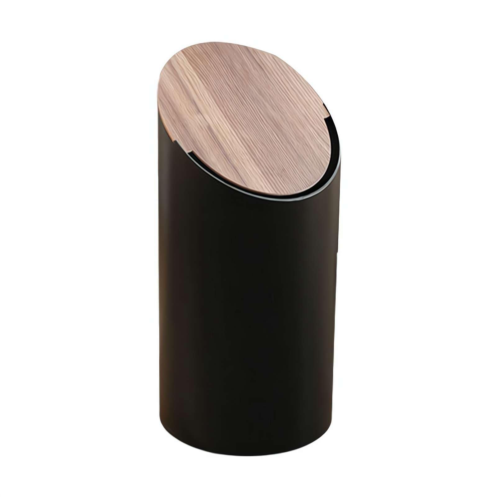 Round Wood Trash Can with Lid, Japanese-Style Natural Wood Garbage Recycling Bin, Bamboo Trash Can Bathroom for Bathrooms, Powder Room, Kitchen, Home Office