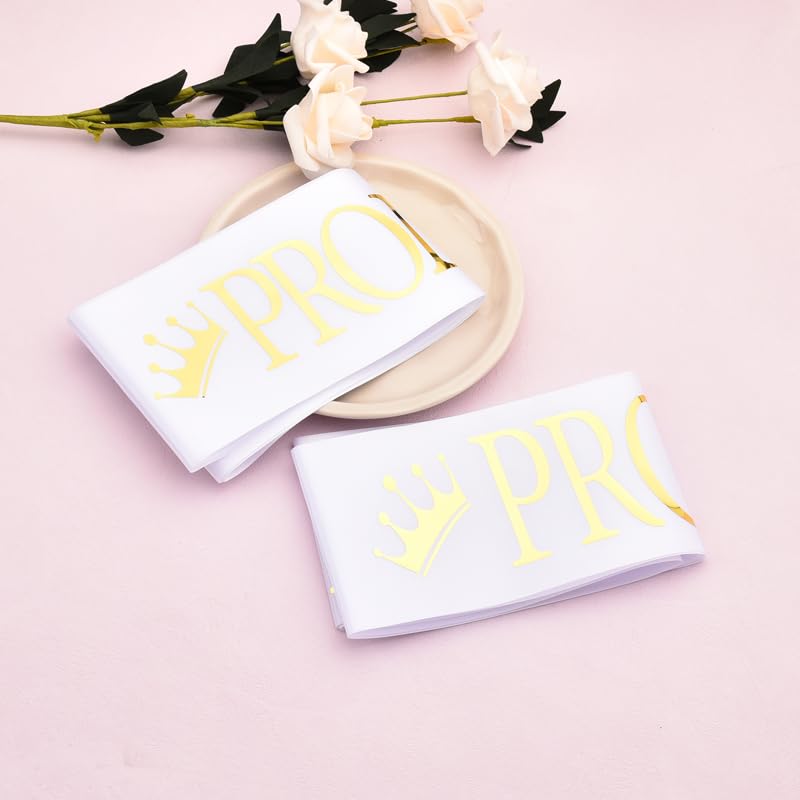 Guqqeuc 2 PCS Prom King and Prom Queen Sashes Graduation Prom Party Sashes for Women Men Grad Party Supplies Bachelorette Party Accessories for Bride Groom