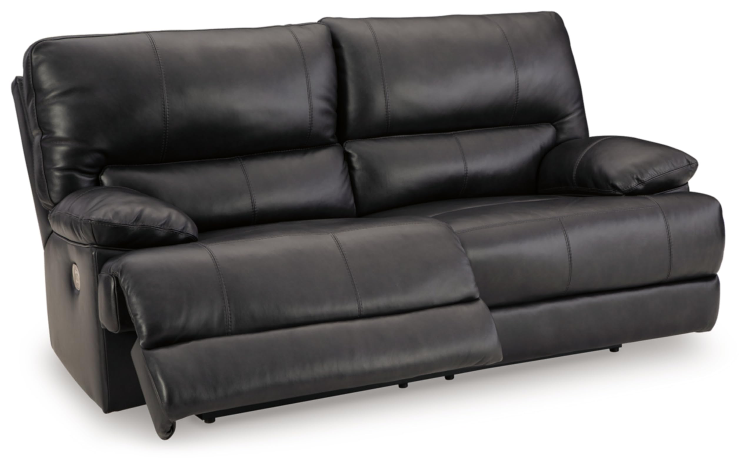 Signature Design by Ashley Mountainous Modern Leather Match Wall Hugger Power Reclining Sofa with Adjustable Headrest and USB Ports, Black