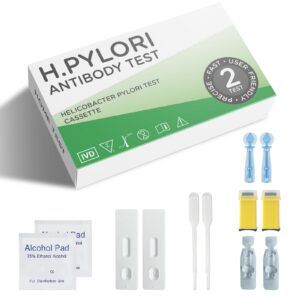 helicobacter pylori test kit at home (2 tests) - h pylori test kit, h.pylori (antigen) 10-15 minutes of quick home testing, the result is highly accurate, easy to read and use