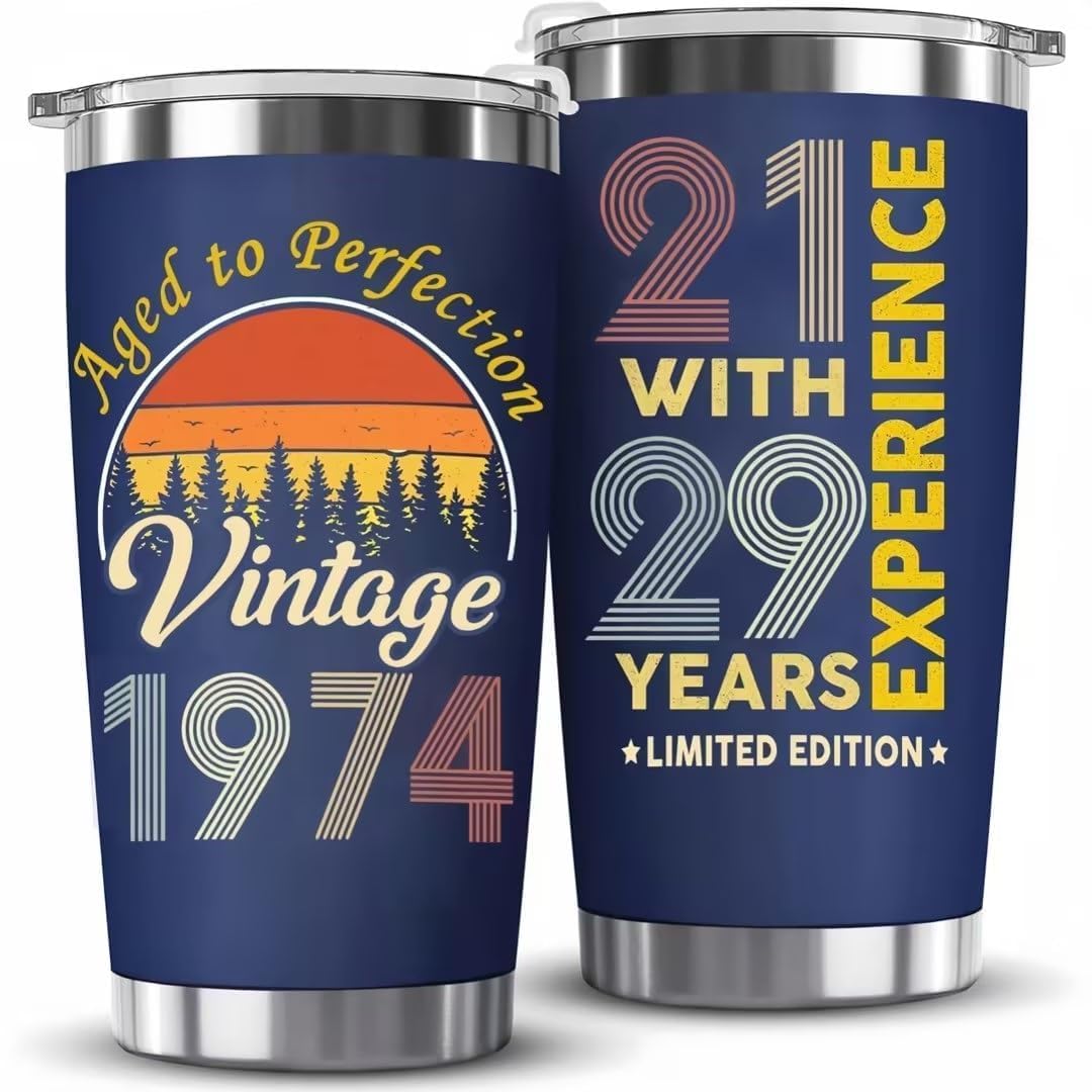 eitfrh 50th birthday gifts for her, Best 50th Birthday Gifts, 1974 Birthday Gifts Ideas for Men Women, Cool 50th Birthday Gifts, 50 year old Birthday Decorations - 20 oz Tumbler