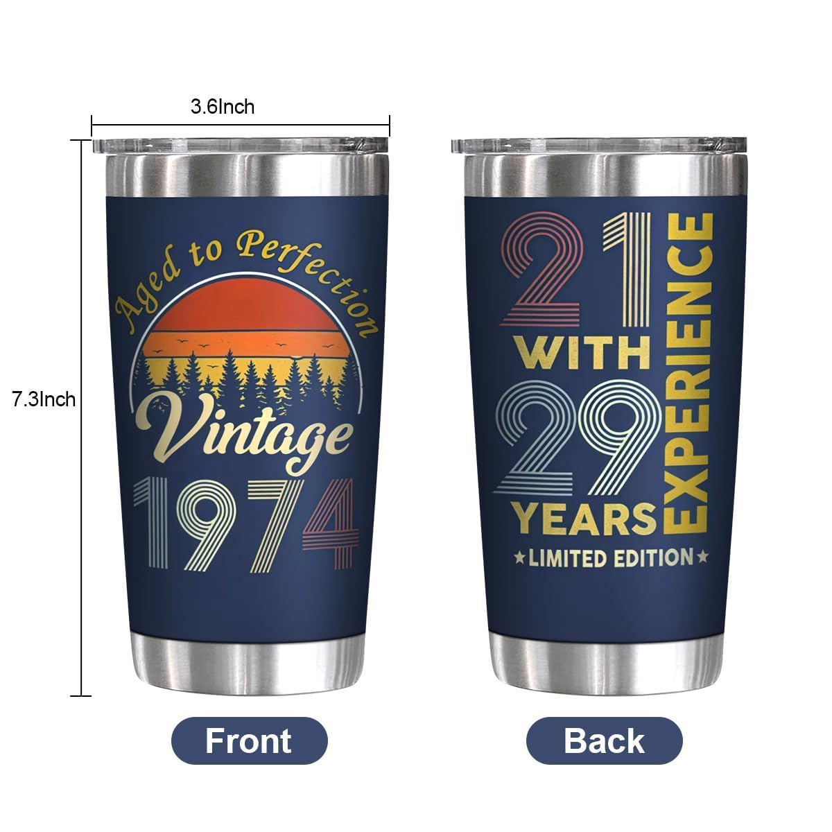 eitfrh 50th birthday gifts for her, Best 50th Birthday Gifts, 1974 Birthday Gifts Ideas for Men Women, Cool 50th Birthday Gifts, 50 year old Birthday Decorations - 20 oz Tumbler