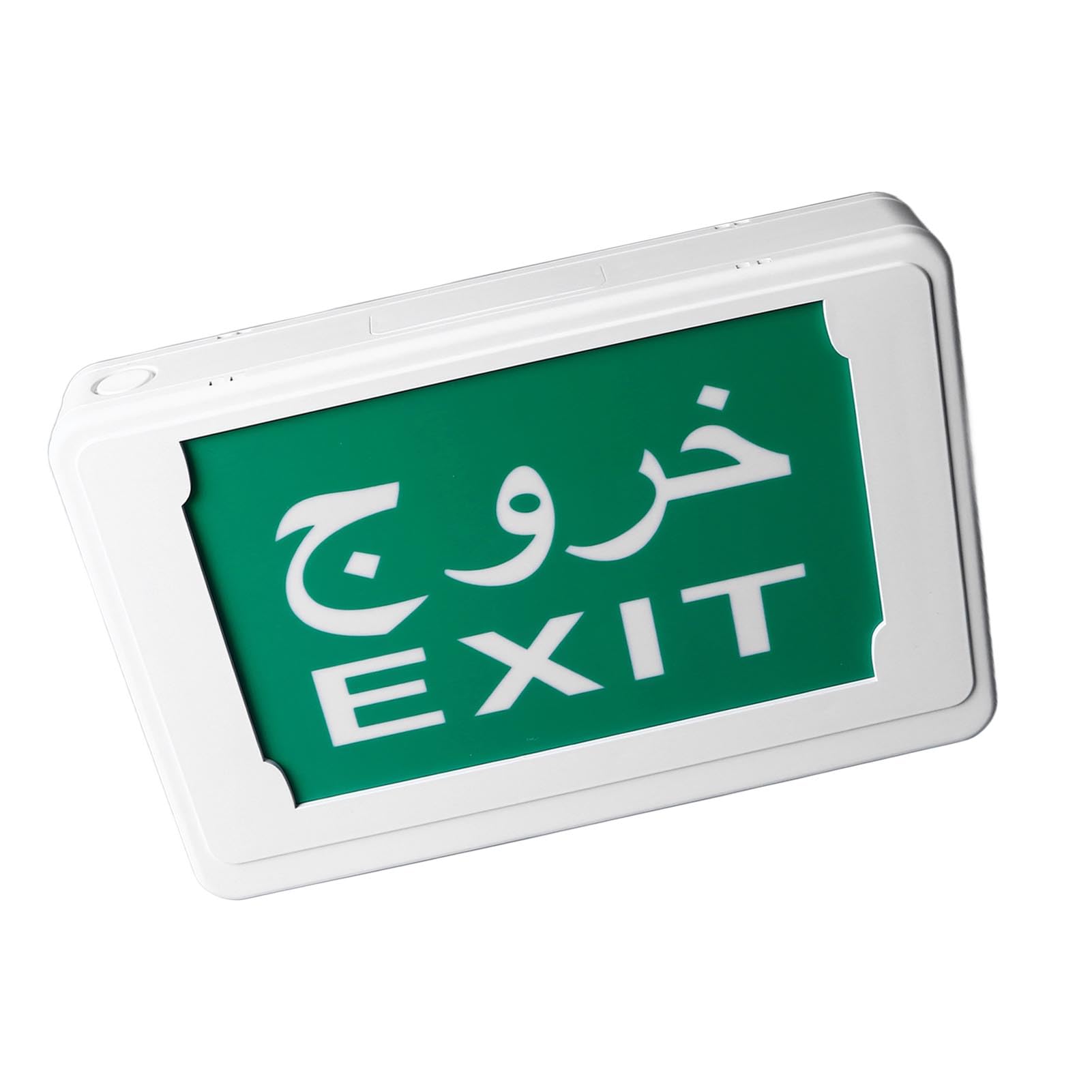 Green LED Exit Indicator Light, Wall Mounted Emergency Exit Sign with Built,in Battery, AC85,265V, Ideal for Safety in Corridors and Stairwells