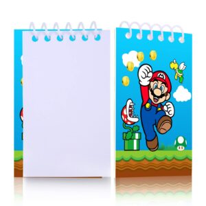 Mario Birthday Party Supplies, 24Pcs Mini Notepads for Mario Birthday Party Favors, Goodie Bag Stuffers, Children Classroom Rewards, 8 Types