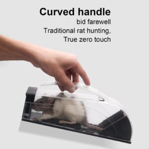 Humane Mouse Trap Indoor for Home 2PCS, Enlarged No Kill Rat Trap, Chipmunk Traps Reusable with Portable Tongs Live Rat Traps