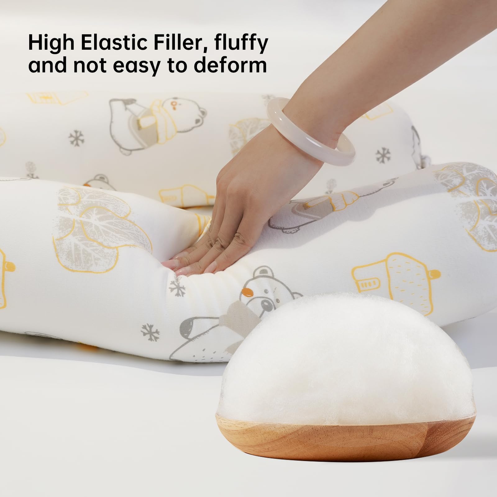 Reidio 1 Pair Multipurpose Pillow Adjustable Candy Shaped Throw Pillow Neck Support Pillow Back Cushion Body Pillow with Removable Soft Cotton Pillowcase ​Machine Washable (Panda)