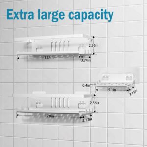 Baolihua Shower Caddy 3 Pack, with Soap Holder and 12 Hooks, Aluminum Bathroom Organizer Never Rusts，No Drilling shower rack for Bathroom，Silver.