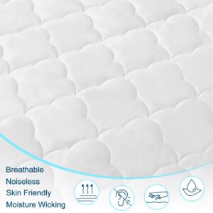 Antranfour Twin Mattress Pad Cover for Air Mattress, with Opening for Pump, Inflatable Without Removal,Fitted Sheet Full with Elastic Loop Hem,Deep up to 24"