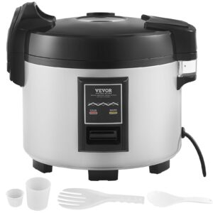 vevor commercial rice cooker, 9.51qt/45 cups cooked rice, large rice cooker and warmer with nonstick inner pot, fast cooking and 12-hour keep warm, with rice cup and paddle, for restaurant