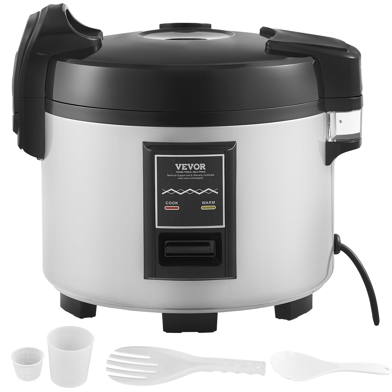 VEVOR Commercial Rice Cooker, 13.74Qt/60 Cups Cooked Rice, Large Rice Cooker and Warmer with Nonstick Inner Pot, Fast Cooking and 12-Hour Keep Warm, with Rice Cup and Paddle, for Restaurant