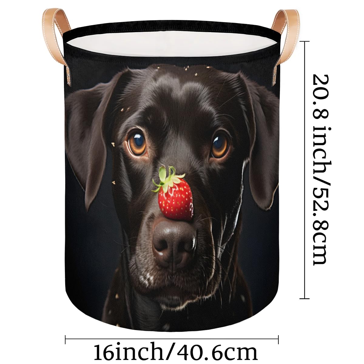 TULIMET Black Labrador Laundry Basket Waterproof Laundry Hamper with Handles Decorative Storage Basket Dirty Clothes Hamper for Bathroom Bedroom